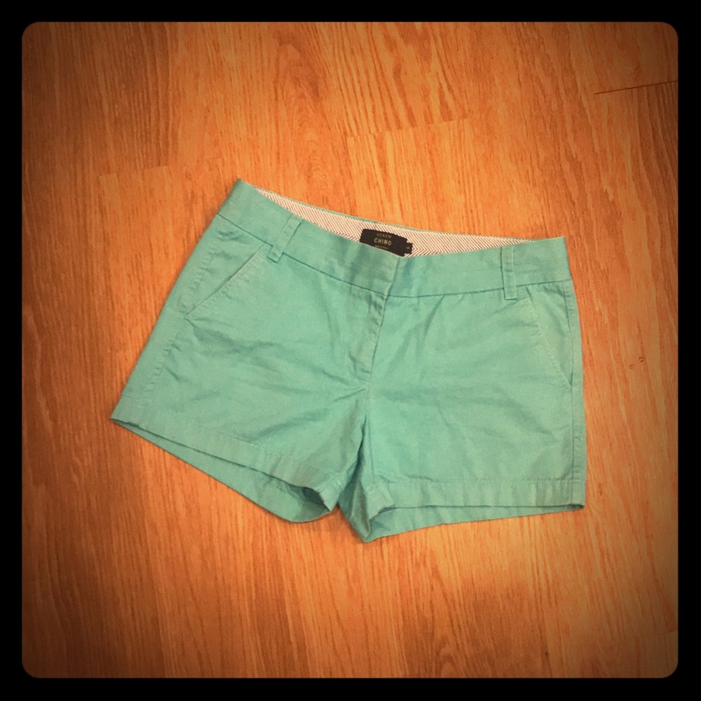 J.Crew chino shorts in blue/green